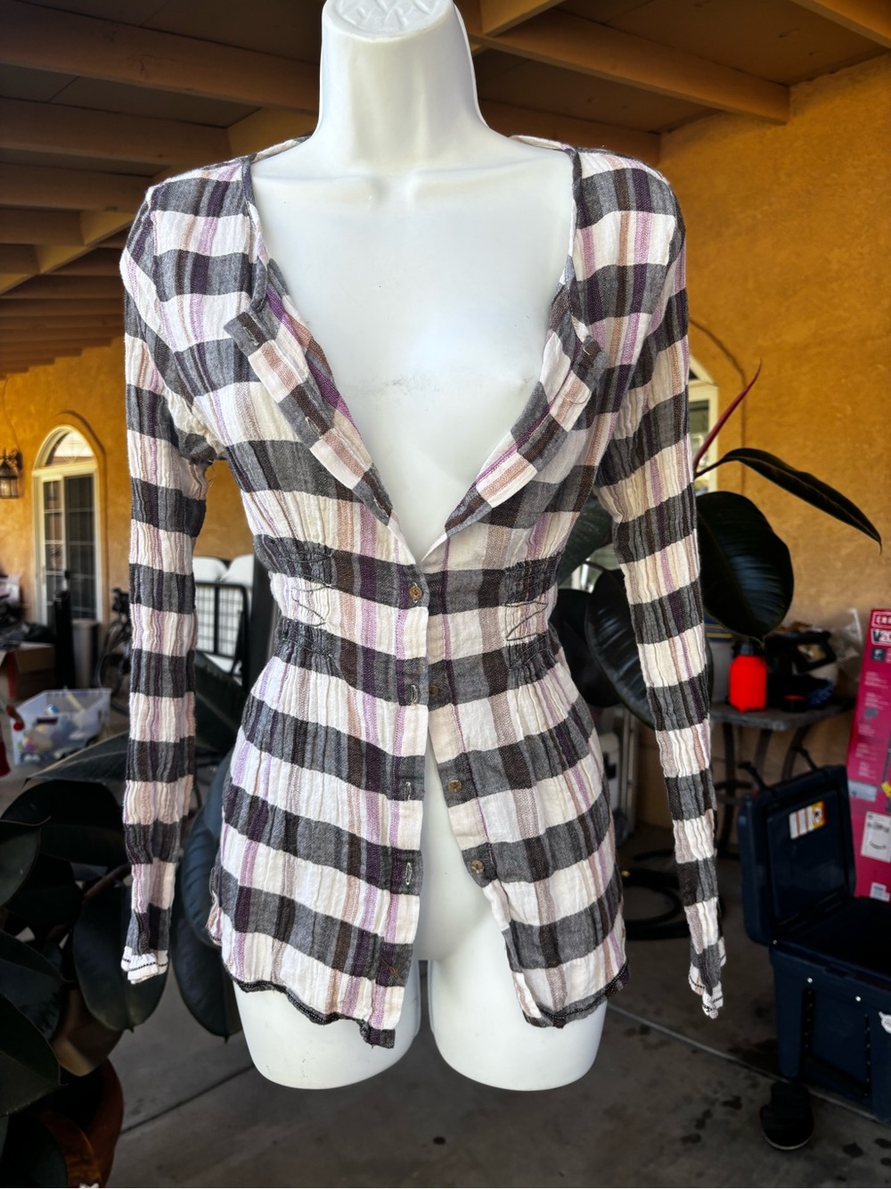 Max Edition Cotton Striped Shirt - Black, White & Purple Accents